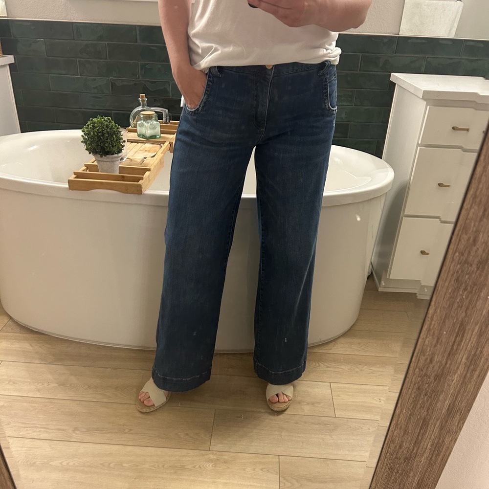 Kut from the Kloth Dark Blue Wide Leg Jeans - Picture 6 of 11